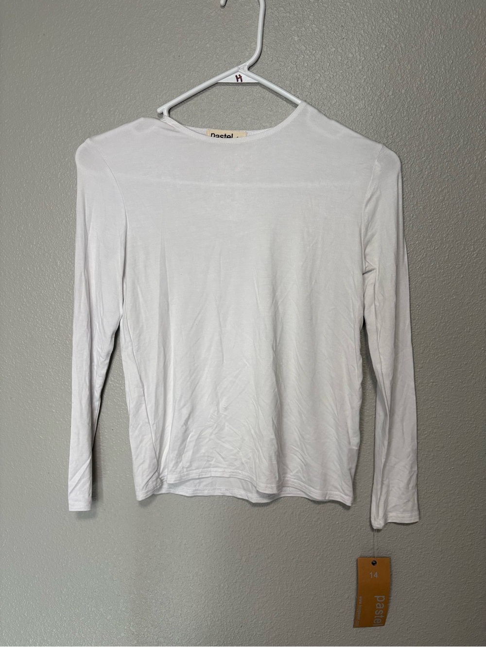 Pastel Kids White Long Sleeve Tee NWT Size 14